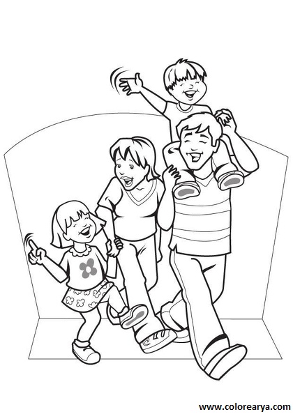 Dibujos colorear la familia (3)
