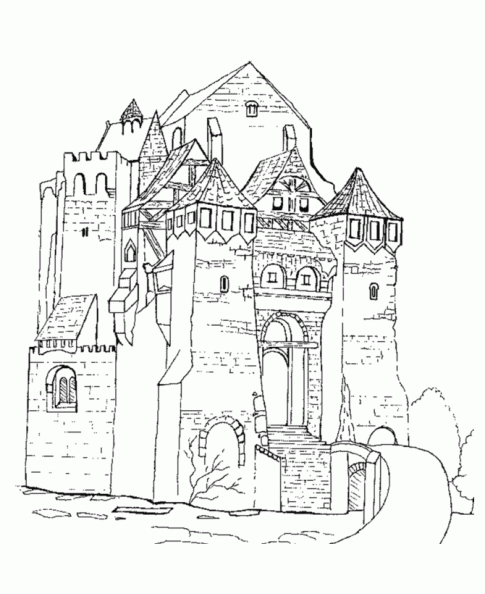 dibujos colorear castillo (8).gif