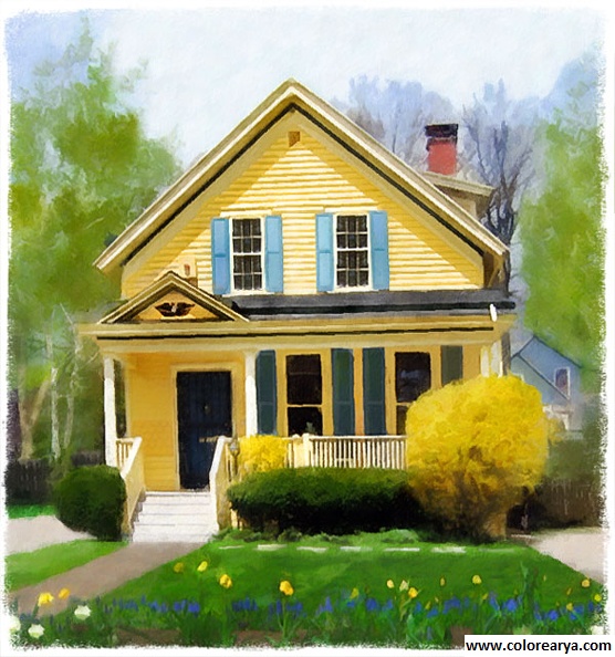dibujos pintar y colorear casa (1)