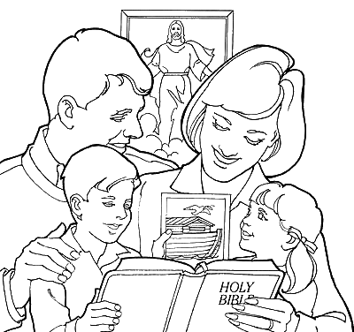 Dibujos colorear la familia (12)