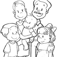 Dibujos colorear la familia (18)